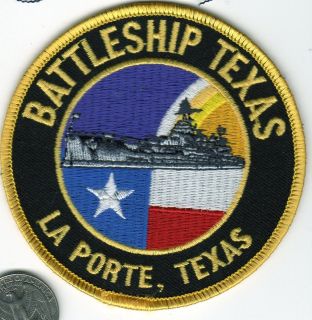 SHIP Patch USS Battleship Texas La Porte Texas Lone Star Flag