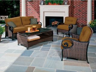 La Z Boy Outdoor Patio Furniture Deep Seating Set Sectional 4piece New
