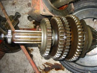 Farmall H Transmission Upper Shaft with Gears and Bearings