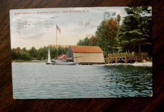 Boat Houses Granliden Harbor Lake Sunapee NH 1911