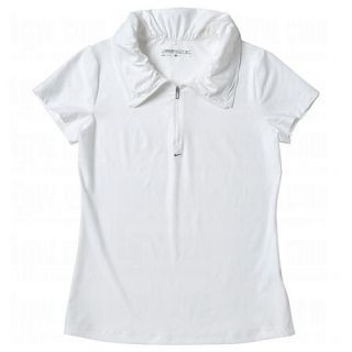 New Nike Golf Womens Convert Collar Shirt Dri Fit Large LG L $65 White