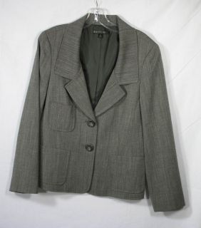 LAFAYETTE 148 New York black gray stretch wool blend blazer jacket 10