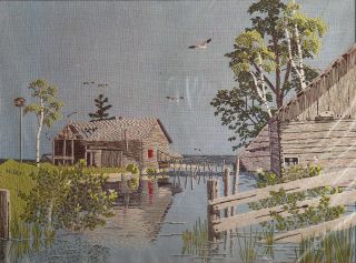 Vintage Paragon Logans Creek Lake Shore Crewel Embroidery Kit