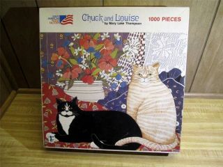Mary Lake Thompson 1000 PC Puzzle Chuck and Louise Cat Puzzle Made in