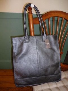 Jill $149 Large PEBBLED Leather Tote Bag Pewter