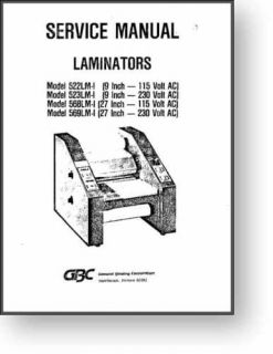 GBC 522 523 568 569 Laminators Parts Service Manual