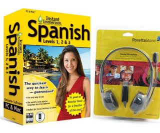 NEW Language Software Instant Immersion Spanish AND Rosetta Stone USB