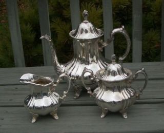 Lancaster Rose Poole Silver Coffee Pot Tea Service Set