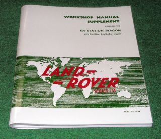 Land Rover Series IIa 6 Cylinder Workshop Manual Nada