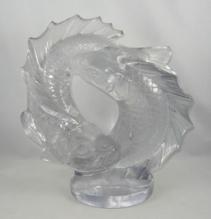 Lalique Crystal Deux Poissons Two Fish Figurine