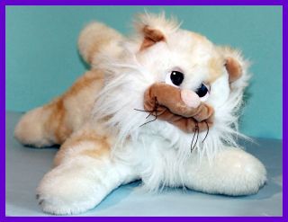POUND PURRIES LARGE ORANGE STRIPED LONG HAIRED PLUSH CAT 17 GIFT READY