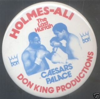 Official 1980 Muhammad Ali vs Larry Holmes Button
