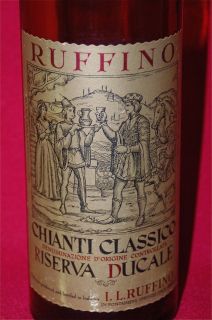 1967 BROWN AMBER GLASS RUFFINO CHIANTI EMPTY WINE BOTTLE ITALY ITALIAN