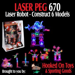 Laser Pegs 670 Robot Light Up Building Toy Construction Kit