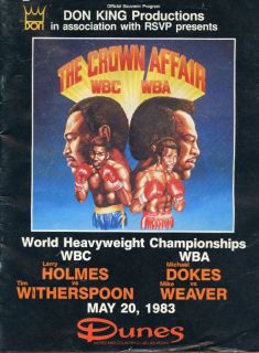 1983 Larry Holmes vs Tim Witherspoon Boxing Program