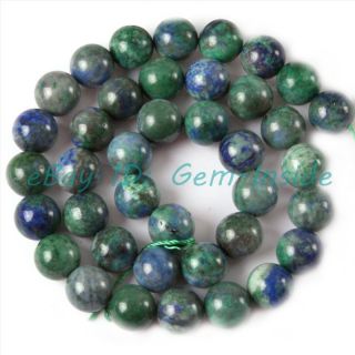 10mm Round Lapis Lazuli Malachite Gemstone Beads Strand 15