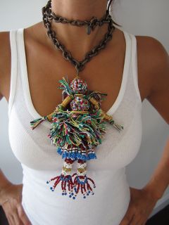 YSL Yves St Laurent Paris Haute Couture RARE Rag Doll Necklace