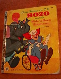Little Golden Book Bozo Larry Harmon TV Hide N Seek Elephant 1968