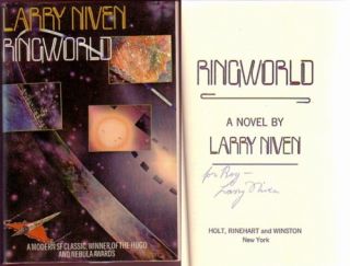 Ringworld Signed Inscribed Larry Niven 1st HC US DJ