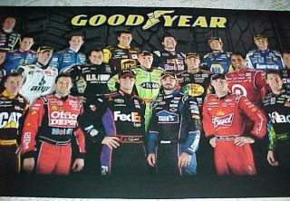 Collectible 2011 NASCAR Goodyear Racing Family Poster 34x11 Race