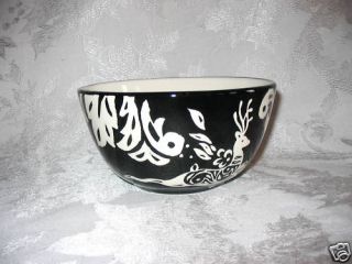 Laurie Gates Ware New Reindeer Black Bowl S