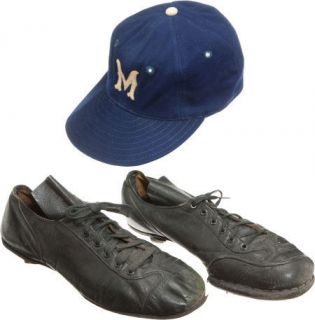 Early 1950s Tommy Lasorda Game Used Cap Hat Cleats Montreal Royals