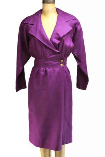 Le Crillon Paris NY Purple Linen Dress Size 10