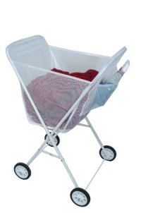 Laundry Cart with White Mesh Bag