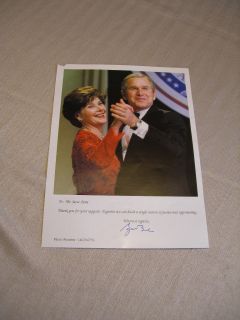 President George W Bush And Laura Autopen Signature Photograph Dancing