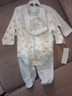 Layette 4 Piece Set for Baby Boy 3   6 Months NEW Baby Shower Gift