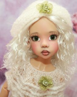 Hand Knit Doll Outfit Mohair Dress Hat 4 Kaye Wiggs Hope Layla MSD BJD