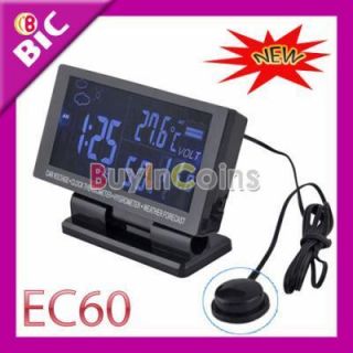 LCD Car Alarm Digital Cigarette Voltage Thermometer Hygrometer Clock