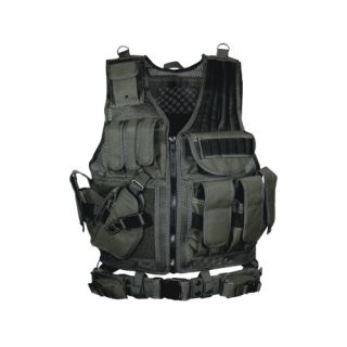 UTG 547 Law Enforcement Tactical Vest LH Black PVC V547BL