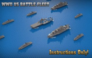 Lego Navy Fleet Instructions Only WWII Battleship Aircraft Carrier