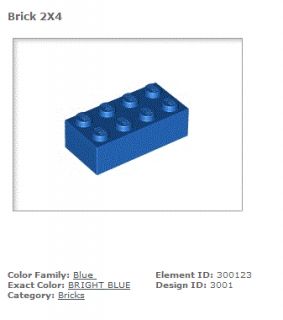 Lego 2 x 4 Bright Blue Bricks 10 Pieces New 2x4