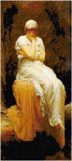 Lord Leighton Solitude Counted Cross Stitch Pattern Art