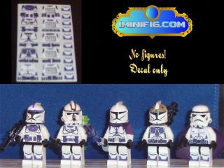 Custom Lego Star Wars Purple Clone Trooper Decals x 5 056A