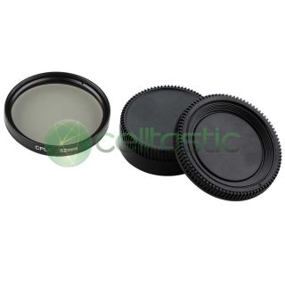 Body Rear Lens Cap 52mm CPL Lens Filter for Nikon D3S D3X D3 D40x D50
