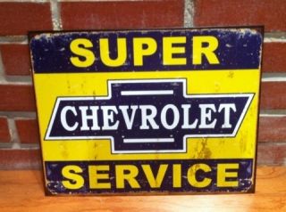 1960s Super Service Metal Sign Vintage Antique Rusty Look Barn Find