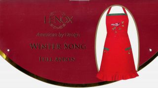 50 New Lenox Christmas Holiday Winter Song Full Bib Cotton Apron