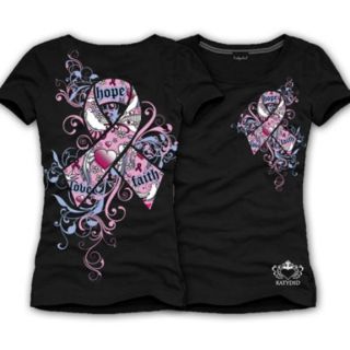 Katydid Pink Ribbon Breast Cancer Awareness Walk Graphic Tee Shirt