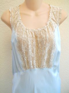  Nightgown Vtg 1920s Rayon Miss Lenora Gown of the Month Tall Blue