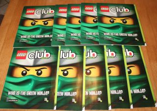 Lot 10 Lego Club Magazine Birthday Party favor Book Green Ninja