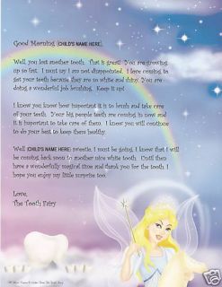 First Lost Tooth Kids Tooth Fairy Letter Personalized