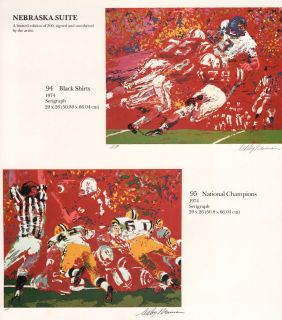 Leroy Neiman Bookplate Nebraska Football from Edition Serigraph 1974