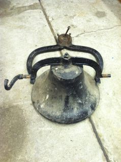 Large Antique Cast Iron Bell Lehr Bros Fremont Ohio OH Vintage School