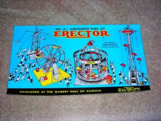 Gilbert Erector 10 1 2 Amusement Park Set Box Label Reproduction