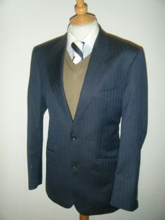 Mens T M Lewin Navy Super 110s Merino Wool Sports Jacket Suit Blazer