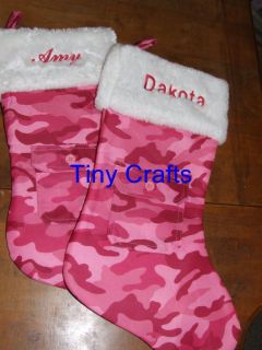 Personalized Pink Camo Christmas Stocking