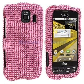 Light Pink Bling Rhinestone Case Cover for LG Optimus s U V Phone